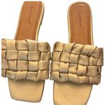 Pierre Dumas Women's Gold Braided Slide Sandals Size 7.5 Casual Summer Photo 2
