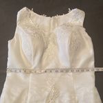 Women’s White Chiffon Formal Dress Floral Lace Detail & Matching Jacket Size 14 Photo 10