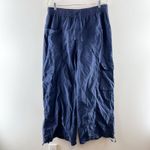 Aerie  High Rise Baggy Cargo Wide Leg Pants Navy Blue Large Photo 3