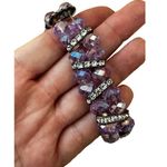 Pair of Pink and Purple Crystal Stretch Bracelets Photo 4