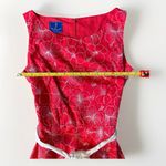 TORI RICHARD Honolulu Hawaiian Red White Flower Cotton Dress w wrap belt sz 4 Photo 4