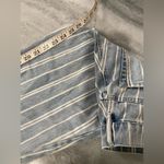 PacSun size 6 Striped Denim High Rise Straight Leg Distressed Hem Jeans Photo 6