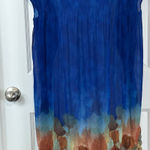 Jerry T Women's Blue Tie Dye Pleated Sheer Swim Cover Up Size M Swimwear Blue Size M Photo 0