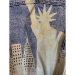 Vintage‎ Women's Bill Blass medium jean jacket with NY cityscape on back Blue Photo 5