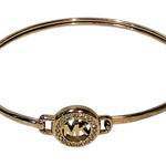 Michael Kors  Exclusive MK Logo Gold Tone Crystal Bracelet Photo 0