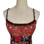 Josie by Natori Japanese Geisha Roses Mixed Pattern Babydoll Slip Dress Red Photo 2
