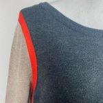 Eliza J  Sweater Dress Small Stretch Knit Colorblock Long Sleeve Exposed Zip Gray Photo 1