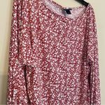 Day trip oversized long sleeve top with red and white flowers size‎ XS Photo 1
