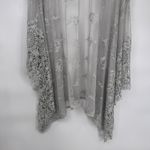 Cal Style Kimono Top Womens XL Silver Lace Crochet Witchy Romantic Fairy Gray Photo 7