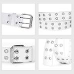 Korean western style leather double hole belt black with chain fashion pack 2 Photo 2