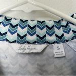 Lady Hagen  Golf Shirt Long Sleeve Blue Green White Geometric Pattern Size Small Photo 4