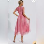 Elegant Pink Midi Dress with Star Accents Photo 2