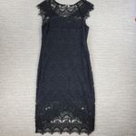 Intimately Free People Lace Slip Dress Womens Medium Black Sexy Sheer Bodycon Photo 7