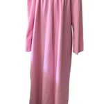 VTG Sears Carriage Court Long Flannel Large Floral Night Gown Partial Zip Granny Pink Photo 0