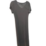 Hummingbird Modal V Neck Knit Maxi Dress Tie Waist Short Sleeve Gray Size L Photo 9