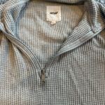 Aerie Grey Waffle Knit Quarter-Zip Pullover Photo 2