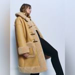 ALC Frank A.L.C. Brunswick Faux Leather & Faux Fur Camel Coat Size Small Photo 14