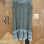 Sage Green Gray Lace Dress Boudoir Nighttime VTG Medium London Boutique Photo 3