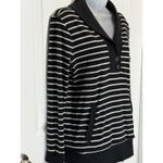 Banana Republic  Striped Shawl Collar Pullover Sweatshirt Women Medium Academia Photo 7