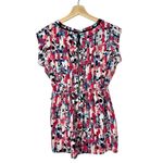 Motherhood Maternity  Red & Blue Printed Short Sleeve Blouse S Photo 1