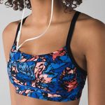 Lululemon Rise and Run Bra Mini Paint Storm Harbor Blue Multi / Black Photo 6