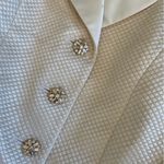 Vintage Wool & Silk Textured Ivory Blazer Suit menswear winter wedding masculine Size 4 Photo 9