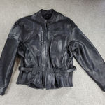 Womens Leather Motorcycle Jacket 3XL Black Vented Gusset Zip Up Biker Riding Size undefined Photo 0