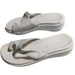 Vtg Y2K Nine West White Leather Toe Loop Low Wedge Summer Slide Sandals Sz 5.5 Photo 0