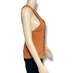 Free People  Womens Little Gingy Tank Top Lace V Neck Bodice Rust Orange Small Photo 2