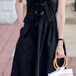 Who What Wear  Black Lace Up Dress Women’s XS Photo 0