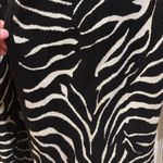 JM Collection  Black and White Zebra Print Knit Cardigan Open Front No Pockets Photo 3