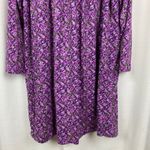 Eileen West Purple Floral Long Sleeve Short Nightgown Sz.L Size L Photo 7