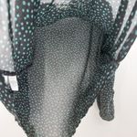 Loft Gray & Blue Polka Dot Flowy Sheer Top Size Large Polyester Photo 5
