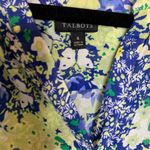 Talbots NWOT Sz 8 Floral Cotton Shirt Dress A Line Ruffled Blue Green Yellow Photo 8