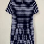 Karl Lagerfeld Paris Women's 6 Short Sleeve Signature Striped Shift Dress Navy Photo 10