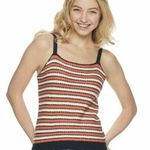 it's our time It’s Our Time Jr. XL Blue/Orange Striped Tank Knitted Top Photo 0