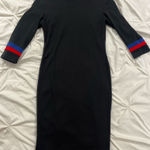 Lea & Viola Black Dress with Red and Blue Sleeve Accents Size 2 Photo 0