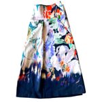Elie Tahari Nordstrom Watercolor Skirt Size 12 A Line Back Zip Pleats Ar… White Photo 4