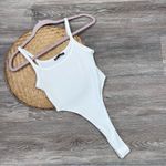 ZARA white ribbed high leg bodysuit Photo 1