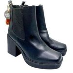 MIA Dru Chelsea Chunky Platform Ankle Booties 9.5 Black 90s Grunge Stretch Photo 0