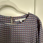Violet+Claire Purple Gray Pattern Boxy Blouse 3/4 Sleeve Photo 4