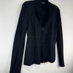 Eileen Fisher  Black Viscose Nylon Knit Blazer Jacket Cardigan Women's Size Small Photo 2