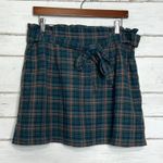 American Eagle  Green Plaid Mini Skirt Size Large Photo 1