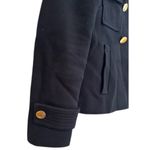 ZARA Navy Blue Double Breasted Blazer Jacket Pea Coat Gold Trim Work Size XS Photo 4