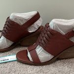 Lucky Brand Braided Leather Wedge Heel Lemia Burgundy Sandal Size 8.5 NEW $119 Photo 6