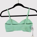 Babaton NWT Aritzia Womens Bra Green Sculpt Knit Ribbed Wireless Bralette Medium Photo 1