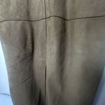 Vintage Coat Womens Genuine Leather Brown Long Double Breasted Trench 80’s Photo 12