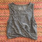 Yogalicious HEATHERED GREY TWIST FRONT CROP TOP Photo 0
