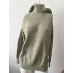 Rachel Zoe Mint Green Woo Blend Ribbed Drawstring Pullover Hoodie Sweater M Photo 1