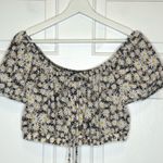 Lila Rose Lily Rose Daisy Print Tie Front Crop Top Off Shoulder Blouse Short Sleeve Floral Photo 0